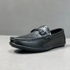 Zapatos Europeos para Hombre Cuero Genuino Zapatos Tipo Beanie para Hombre Verano Zapatos Casuales de Cuero Slip-On para Hombre Zapatos Individuales Británicos de Moda para Hombre