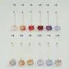 Pendientes Colgantes Largos de Búho Perforado Translúcido Degradado Pequeños de Gato Curativo Chica Corazón de Hada Versátiles Pinzas para Orejas