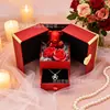 El Oso de Flores de Jabón Doble Puerta Más Vendido de Amazon Caja de Joyería Decoración de Aretes Collar Regalo para el Día de San Valentín