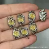 Accesorios de Latón Dorado Estilo Tíbet Semilla de Pasión Corona de Piloto Anillo de Presión Joyería de Cuentas Budistas DIY