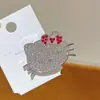 Lindo Pinza para el Cabello de Pato con Strass de Gato Kt, Pinza Lateral Estilo Girly, Pinza para Flequillo Completa de Strass, Accesorio para el Cabello, Pasador