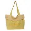 Bolsa de mano casual de nailon estilo coreano, bolso de mano de moda con estampado de letras, popular bolso de hombro de rayas reversible para mujer