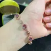 Pulsera Alexander de plata de ley con incrustaciones de cultivo de laboratorio para mujer, piedra principal 5x7mm, venta directa de fábrica