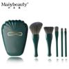 Conjunto de 5 Pincéis de Maquiagem com Concha Conjunto Portátil de 5 Peças para Beleza