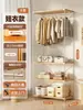 Perchero Estilo Japonés, Perchero para Ropa, Almacenamiento de Ropa para Dormitorio en Casa, Estante de Almacenamiento Multicapa, Armario de Pie, Armario Abierto