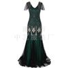 Vestido Vintage de Lentejuelas Europeo y Americano Transfronterizo Seleccionado Cuidadosamente para Banquetes y Fiestas, Vestido Largo de Noche Talla Grande para Mujeres