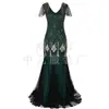 Vestido de Lentejuelas Retro Transfronterizo Europeo y Americano de los años 1920 Vestido Largo de Noche Talla Grande para Fiesta de Banquete Vestido de Mujer de Comercio Exterior