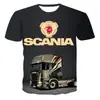 Nova camiseta masculina de verão com estampa de caminhão, casual, manga curta, importação, popular, impressão digital 3D, gola redonda, atacado