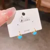 Popular Exquisito Retro Nuevo Estilo Chino Clips para Orejas Doble Cara Imitación Turquesa, Pendientes de Diseño Nicho de Gama Alta Estilo Coreano