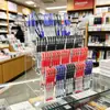 Soporte de exhibición de bolígrafos acrílico, caja de almacenamiento para bolígrafos de gel y bolígrafos de tinta, estante de exhibición, portalápices trapezoidal para supermercados y papelerías
