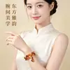 Nuevo Estilo Chino Pulsera de Doble Círculo Bodhi de Dunhuang Exquisita de Estilo Nacional Cuentas de Manzana Pulsera Giratoria de Descompresión para Jugar Mujeres Al por Mayor