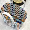 Cesta de Presente para Celebridade da Internet Presente de Acompanhamento Cesta de Presente para Lua Cheia Bolsa de Praia Cor Tecido Multicolorido Fita de Embalagem Bolsa Cesta Tecida