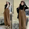 Moda Gestante 2025 Outono e Inverno Novo Estilo Forrado com Lã de Carneiro Espessado Macacão Pequeno Redutor de Idade Conjunto de Camisa Base Tendência