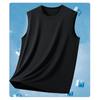 Ice Silk Sleeveless T-Shirt Verão Quick-drying Vest Esportes Masculinos T Fitness Suor Absorvendo Treinamento Respirável Pescoço Redondo Cintura plus size
