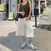 26 Calças Jeans Americanas de Cintura Alta Largas de Perna Larga Brancas Versáteis Casuais com Caimento Jeans Reto Sete Pontos Jeans Feminino Dropshipping