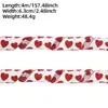 Cinta Decorativa de Lino Imitación de 6.3cm para el Día de San Valentín Cinta para Embalaje de Caja de Regalo del Día de San Valentín Cinta de Cinta con Estampado de Corazón
