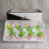 Flores Preservadas 4-5cm Rosas de Gradiente Colorido Caja de Dos Tonos Flores Personalizadas al por Mayor Deslumbrantes
