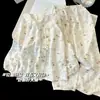 Pijama Dulce de Algodón Nube para Niñas, Nuevo Estilo Primavera/Otoño, Manga Larga, Cuello de Solapa, Se Puede Usar Afuera, Ropa de Casa de Dibujos Animados, Conjunto de Dos Piezas