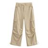 Pantalones rectos de estilo americano High Street para mujer, diseño plisado, bolsillos, drapeados, de secado rápido, informales, otoño de 2023
