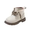 Botas Martin Femininas para Outono e Inverno, Antiderrapantes, Fofas, Forradas com Lã, Botas Curtas Quentes, Sapatos de Princesa para Meninas, Botas de Couro com Solado Macio