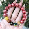 Pulsera de Arena Dorada Púrpura de Mineral Crudo de Alto Contenido, Pulsera de Cristal de Arena Imperial, Pulsera de los Cinco Caminos de Cinabrio Dios de la Riqueza para Hombres y Mujeres, Venta al por Mayor