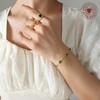 Diseño Nicho Estilo Palacio ins Accesorios TikTok Mismo Estilo Joyería Zircón Esmeralda Incrustado Acero Titanio Chapado en Oro Pulsera