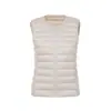 Chaqueta de Plumas Anti-temporada para Mujer Invierno Coreana Nueva Cuello Redondo Cremallera Ajustada de Corte Delgado Longitud Media Chaleco de Moda Cálido Chaleco Hombro Explosion