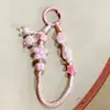 Cadena para Teléfono con Perlas Estilo Chica Dulce Cremoso Cerámica Colorida Correa para Teléfono Ins Serie Deslumbrante Correa para Teléfono de Mujer Transfronterizo