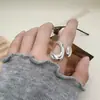 Anillo geométrico calado para mujer, estilo simple y cool, elegante y único, anillo abierto versátil, anillo para dedo índice de celebridad de internet estilo ins