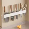 Estante Lateral de Acero al Carbono Soporte para Cuchillos de Cocina Estante de Almacenamiento Bloque de Cuchillos Montado en Pared Estante de Almacenamiento Montado en Pared Cesta de Almacenamiento Soporte para Cuchillos