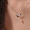 Colar Gota de Água Estrela e Lua Feminino Luxo Leve Simples Nicho Corrente da Clavícula Presente de Dia dos Namorados para Namorada e Melhor Amiga