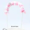 Ins Arch de Peluche Decoración para Pastel Tarjeta Insertable Modelo de Arco con Bolas de Pelo Accesorios para Pastel Horneado Postre Vestir