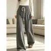 Shaoxing - 2026 Pantalones Casuales para Mujer DeRong 270g Pantalones Sencillos Bolsillo Doble Serie de Pantalones de Rayas Verticales Finas Teñidos en Hilo