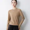 Suéter de punto fino de una sola pieza, redondo y plano, para mujer, holgado y estilizado, top de punto gris para otoño e invierno