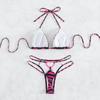 Traje de baño bikini dividido para mujer estampado almohadilla de pecho desmontable
