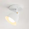 Lámpara de Techo de Hierro Blanca y Negra Caliente Foco Retro E27 Plegable Giratorio Lámpara de Techo de Fábrica Transfronteriza