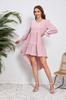 Amazon Transfronterizo Primavera 2026 Vestido de Manga Larga de Cuello V con Lazos en la Espalda de Color Sólido, Largo Medio, Estilo Sirena para Mujer