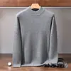 Suéter de punto 100% cachemira, suéter de cachemira grueso y cálido de cuello alto para hombre, suéter de cachemira de alta gama para hombre