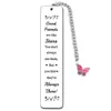 Nuevo marcapáginas de acero inoxidable con letras metálicas europeas y americanas para regalo de vacaciones de amigos, lindo colgante de mariposa colgante