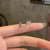 Pendientes de Garra de Gato Doble Perforación con Estrella de Cinco Puntas, Pendientes de Diseño Único de Nicho, Lujo Ligero, Pendientes de Alta Gama y Elegantes