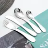 Cubiertos Infantiles Engrosados de Acero Inoxidable al por Mayor, Tenedores y Cucharas, Cucharas para Complemento Alimenticio de Bebé, Vajilla Infantil de Grado Alimenticio para el Hogar