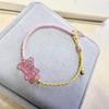 Pulsera de oso de cristal de fresa natural oso dulce de caramelo suave ins hecho a mano cuerda de mano al por mayor suministro de entrega en vivo