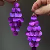 Ganchos para Oreja con Borla de Flor Mariposa Morada Incrustada de Diamantes, Pendientes Versátiles Exquisitos y de Moda, Pendientes de Gama Alta de Nicho para Mujeres al por Mayor