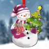 2024 Feliz Año Nuevo Decoraciones de Muñeco de Nieve Navideño Decoraciones Navideñas para el Hogar Decoraciones Festivas Colgante Plano Acrílico