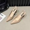 2022 Primavera e Verão Novos Saltos Altos Pontiagudos Sandálias Femininas Stiletto Salto Baotou Traseiro Vazio Boca Rasa Sapatos de Camada Única para Mulheres