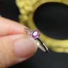 Zafiro rosa natural plata s925 incrustado sección de bambú papalacha suelto ovalado 4*5mm deseo transfronterizo