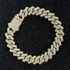 Europa y Estados Unidos transfronterizo 12mm cadena cubana de diamantes cifrado completo diamante alta calidad tendencia hip-hop para hombre collar en stock al por mayor