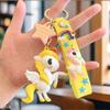 Llavero de caballo arcoíris de dibujos animados, lindo unicornio, colgante para llave de coche, adornos creativos para bolso, anillo colgante, pequeño regalo
