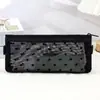 Nova Bolsa de Lápis Transparente de Malha Simples Estilo Japonês e Coreano Bolsa de Maquiagem Bolsa para Batom Bolsa de Material Escolar Bolsa de Lápis de Grande Capacidade
