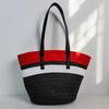 Bolsa de playa grande de paja con rayas